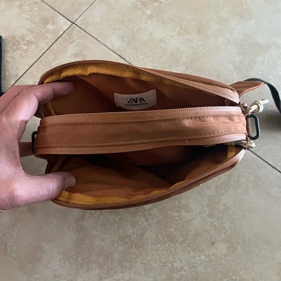 Brown Crossbody Bag with Black Strap - Picture 3 of 5